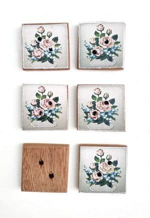 Botones Cuadrados Florales